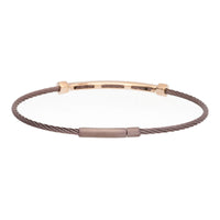 Salvatore Bersani B-Joy Brown PVD Steel Single-Strand Men’s Bracelet with 18ct Rose Gold & 0.22ct Diamonds
