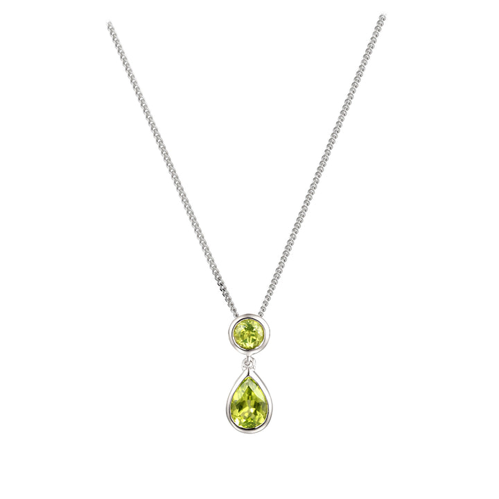 Amore Duo Peridot Drop Pendant - Michael Jones Jeweller