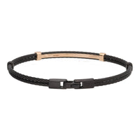 Salvatore Bersani B-Joy Black PVD Steel Two-Strand Men’s Bracelet with 18ct Rose Gold & 0.17ct Diamonds