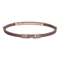 Salvatore Bersani B-Joy Brown PVD Steel Two-Strand Men’s Bracelet with 18ct Rose Gold & 0.17ct Diamonds - Michael Jones Jeweller