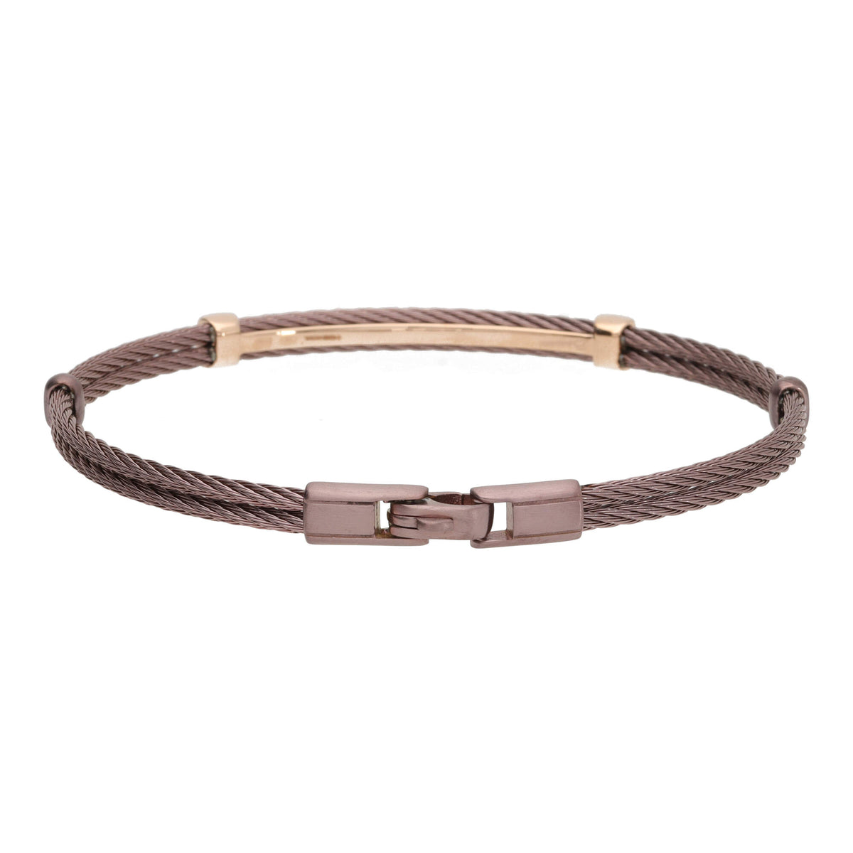 Salvatore Bersani B-Joy Brown PVD Steel Two-Strand Men’s Bracelet with 18ct Rose Gold & 0.17ct Diamonds - Michael Jones Jeweller