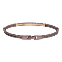 Salvatore Bersani B-Joy Brown PVD Steel Two-Strand Men’s Bracelet with 18ct Rose Gold & 0.17ct Diamonds
