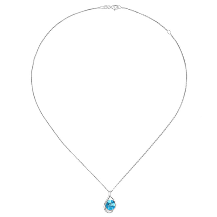 Amore Silver Blue Topaz Viola Blue Necklace