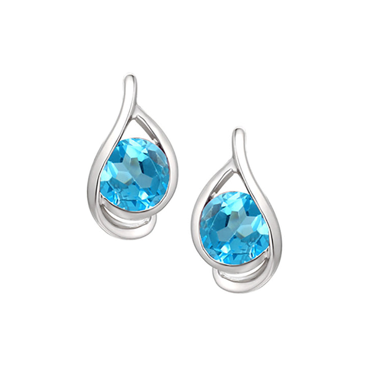 Amore Silver Blue Topaz Viola Blue Earrings