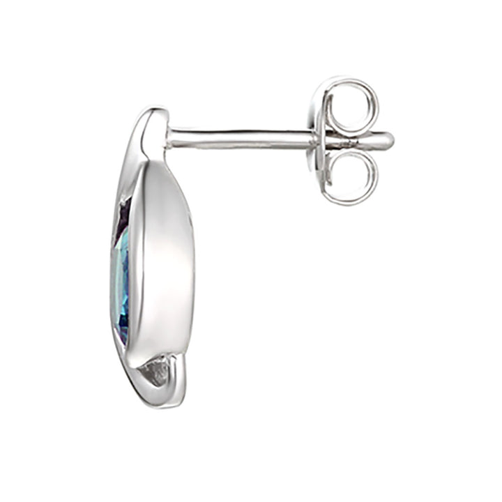 Amore Silver Blue Topaz Viola Blue Earrings
