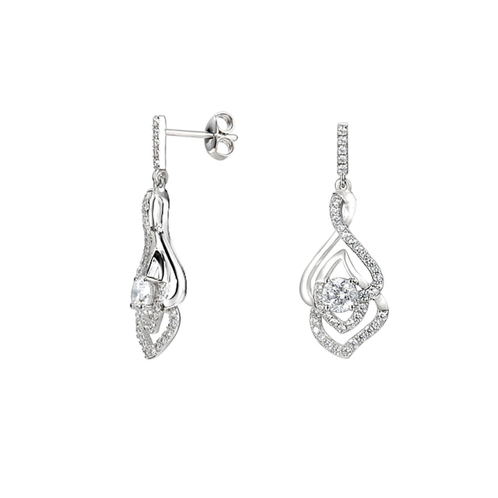 Amore Bellissimo Collezione Silver Twist Drop Earrings.