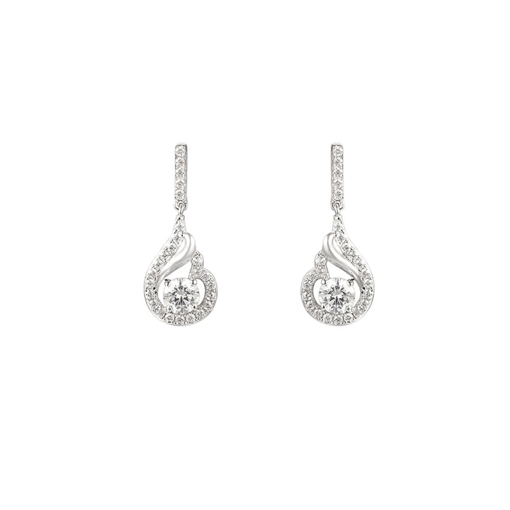 Amore Silver Cubic Zirconia Bella Teardrop Earrings