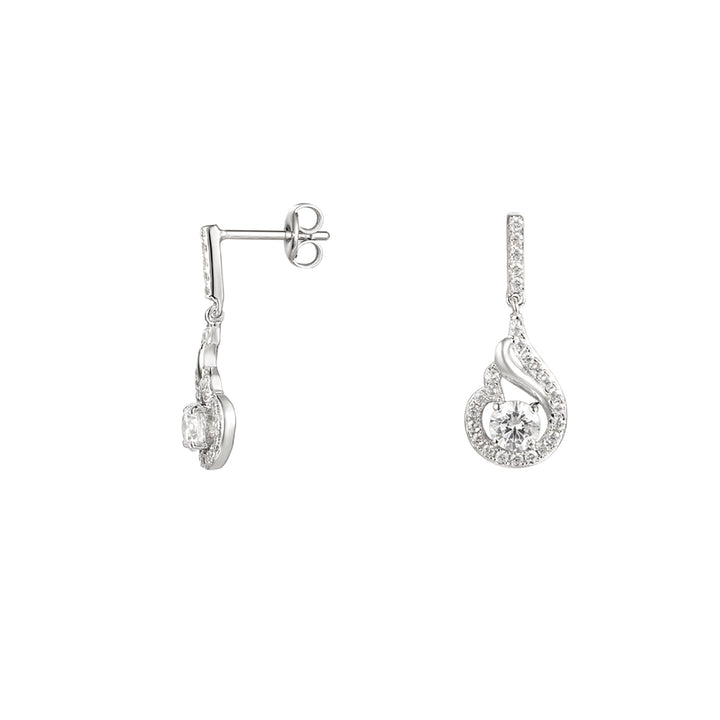Amore Silver Cubic Zirconia Bella Teardrop Earrings