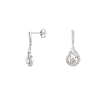 Amore Silver Cubic Zirconia Bella Teardrop Earrings