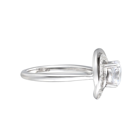 Amore Luna Swirl CZ Silver Ring (K1/2)