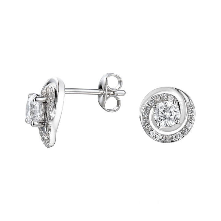 Amore Luna Cubic Zirconia Stud Earrings - Michael Jones Jeweller
