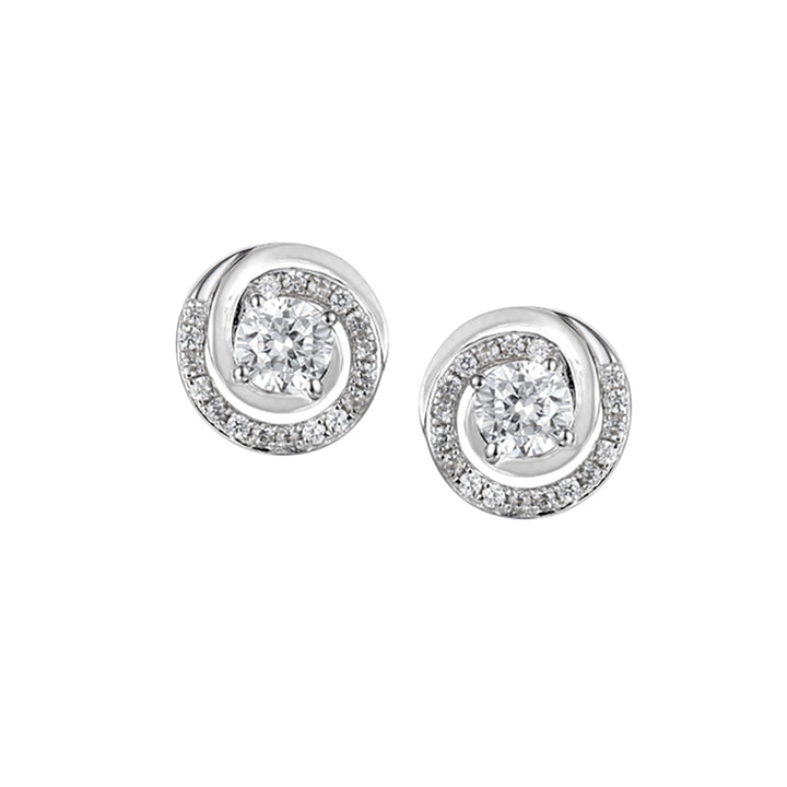 Amore Luna Cubic Zirconia Stud Earrings - Michael Jones Jeweller