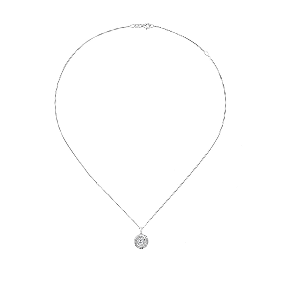 Amore Luna Cubic Zirconia Silver Necklace - Michael Jones Jeweller