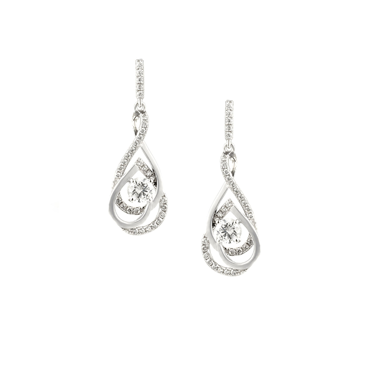 Amore Sofisticato Teardrop Silver Drop Earrings - Michael Jones Jeweller