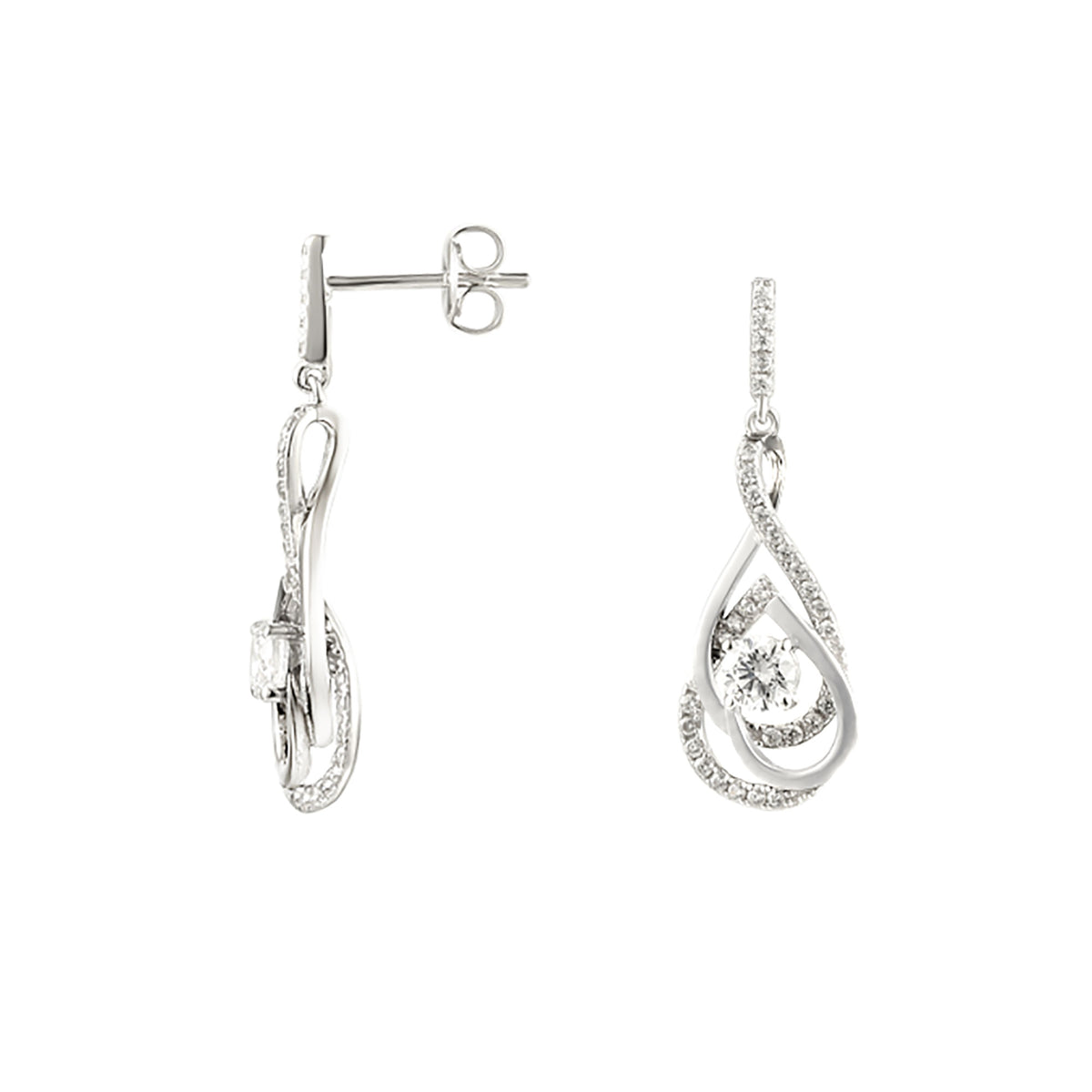 Amore Sofisticato Teardrop Silver Drop Earrings - Michael Jones Jeweller