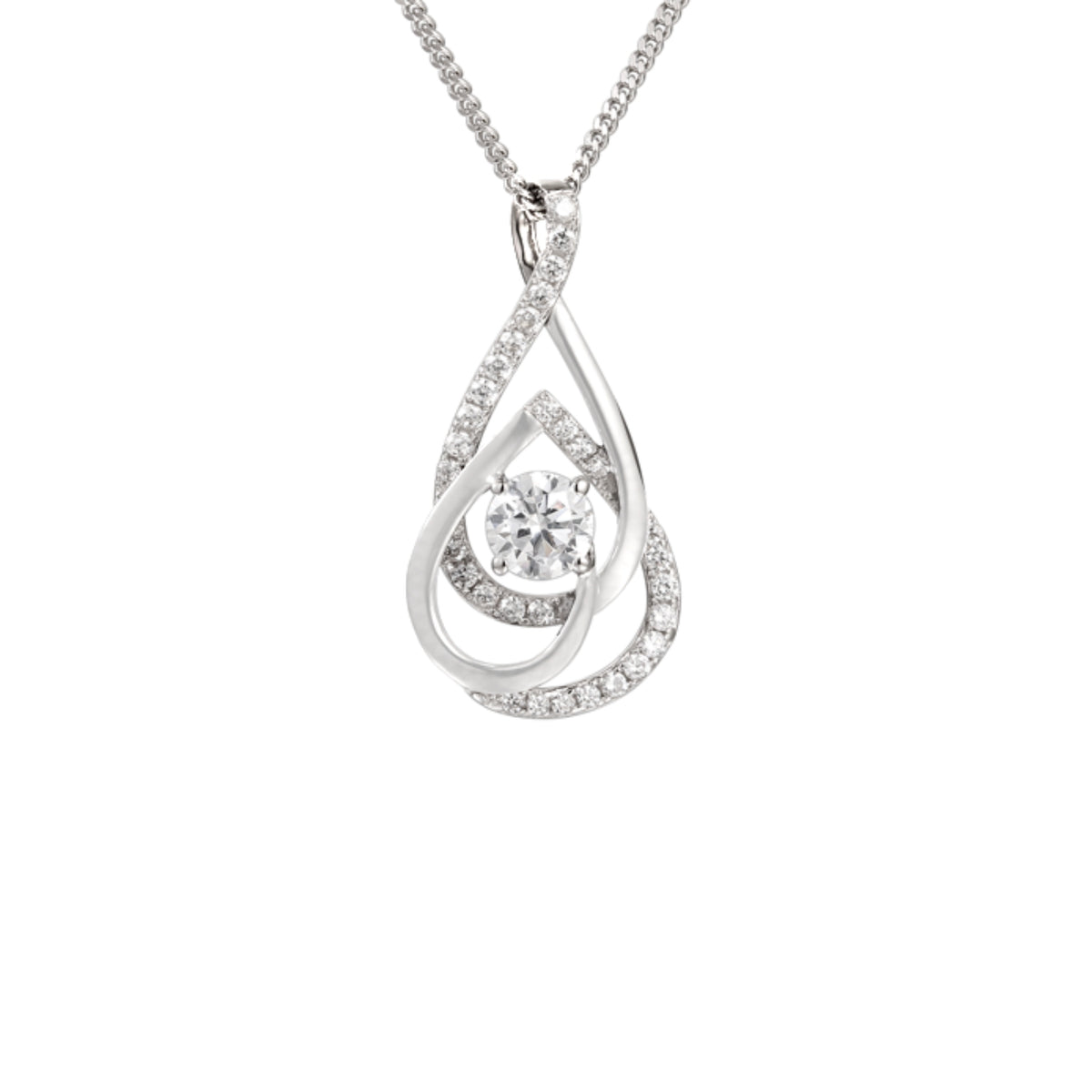 Amore Sofisticato CZ Silver Pendant - Michael Jones Jeweller