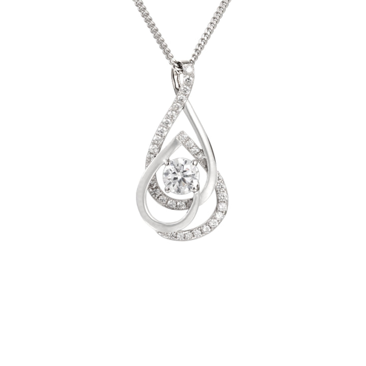 Amore Sofisticato CZ Silver Pendant