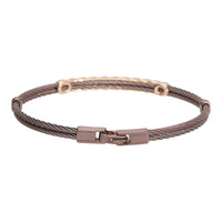 Salvatore Bersani B-Joy Brown PVD Steel Two-Strand Men’s Bracelet with Chain Style 18ct Rose Gold & 0.22ct Diamonds