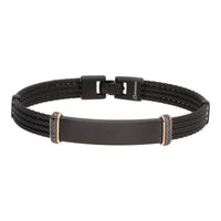Salvatore Bersani B-Joy Black PVD Steel Four-Strand Men’s Bracelet with 18ct Rose Gold & 0.16ct Black Diamonds - Michael Jones Jeweller
