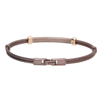 Salvatore Bersani B-Joy Brown PVD Steel Two-Strand Men’s Bracelet with 18ct Rose Gold & 0.10ct Diamonds - Michael Jones Jeweller