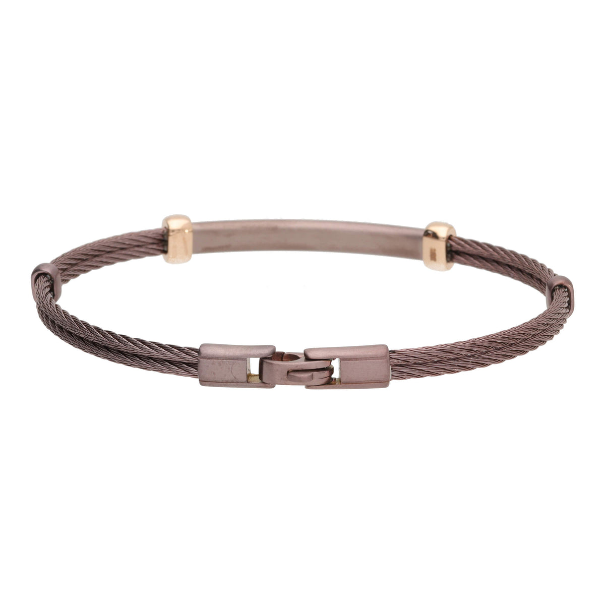 Salvatore Bersani B-Joy Brown PVD Steel Two-Strand Men’s Bracelet with 18ct Rose Gold & 0.10ct Diamonds - Michael Jones Jeweller