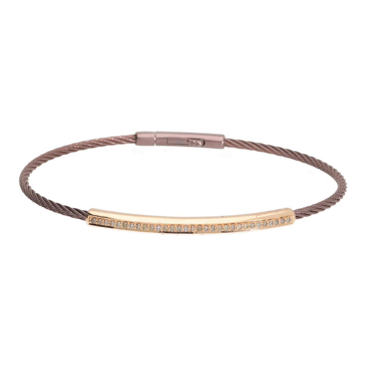Salvatore Bersani B-Joy Brown PVD Steel Single-Strand Men’s Bracelet with 18ct Rose Gold & 0.31ct Diamonds - Michael Jones Jeweller