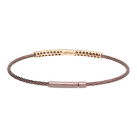Salvatore Bersani B-Joy Brown PVD Steel Single-Strand Men’s Bracelet with 18ct Rose Gold & 0.31ct Diamonds