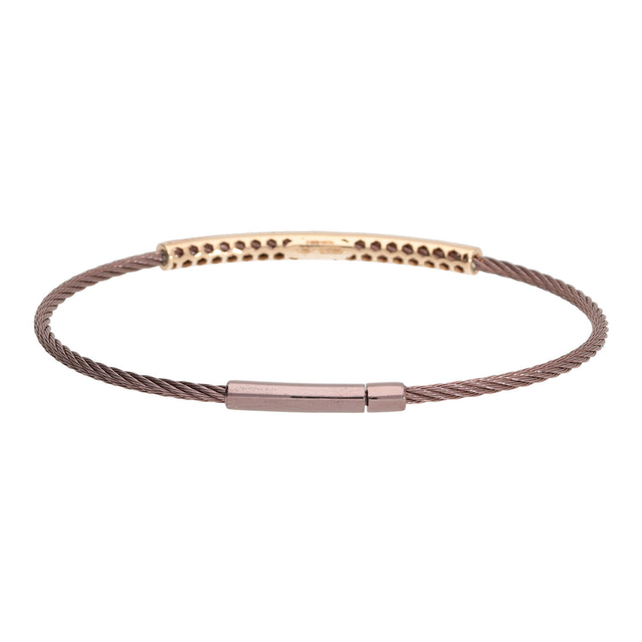 Salvatore Bersani B-Joy Brown PVD Steel Single-Strand Men’s Bracelet with 18ct Rose Gold & 0.31ct Diamonds