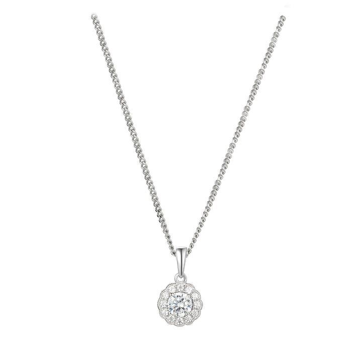 Amore Cool Cubic Zirconia Cluster Necklace - Michael Jones Jeweller