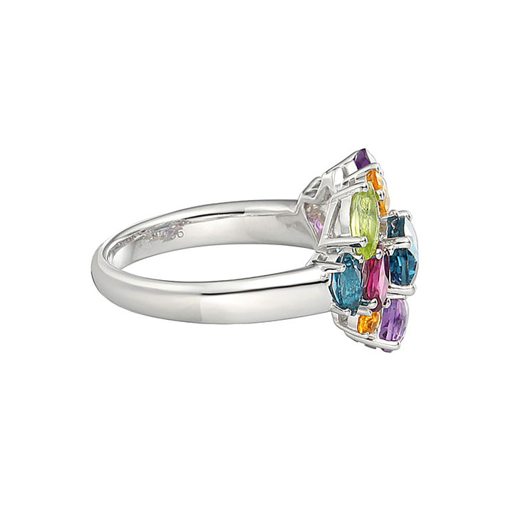 Amore Rainbow Cocktail Silver Ring (N)