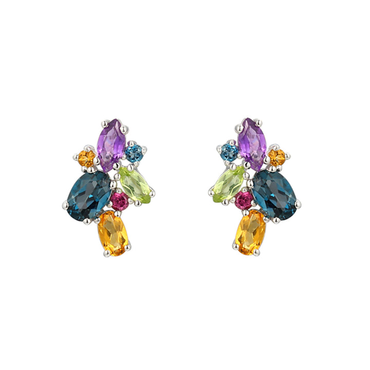 Amore Silver Mixed Stone Cocktail Earrings