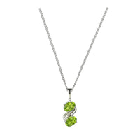 Amore Couple Peridot Silver Necklace