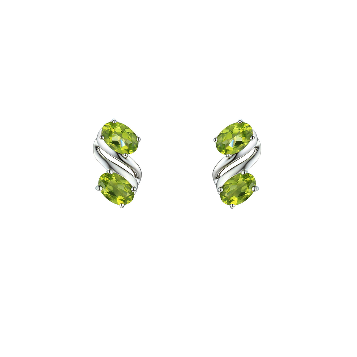 Amore Coupled Peridot Earrings - Michael Jones Jeweller