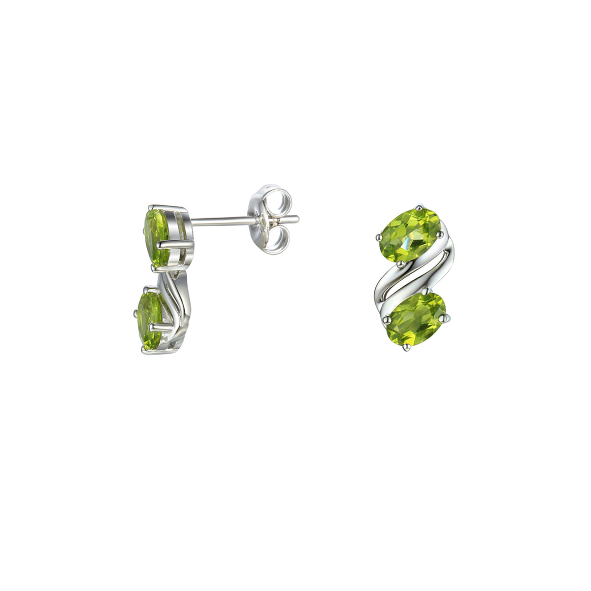 Amore Coupled Peridot Earrings - Michael Jones Jeweller