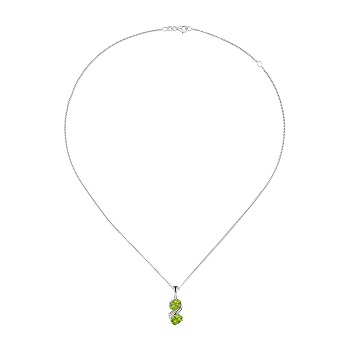 Amore Couple Peridot Silver Necklace - Michael Jones Jeweller