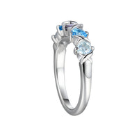 Amore Cross My Heart Iolite and Blue Topaz Silver Ring