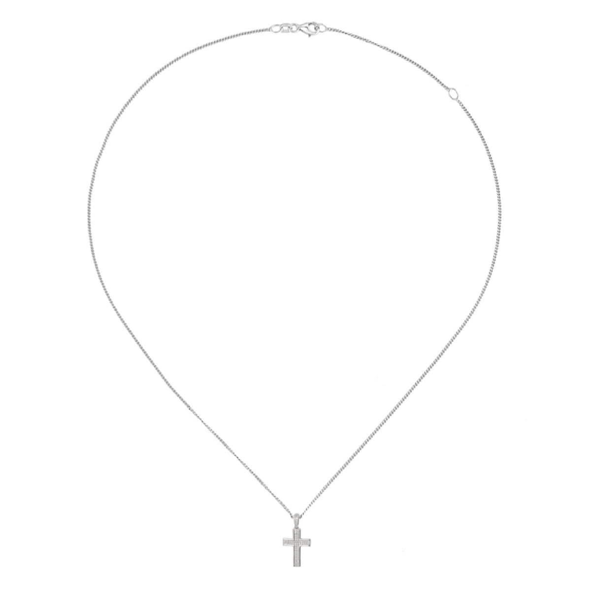 Amore Cubic Zirconia Cross Necklace - Michael Jones Jeweller