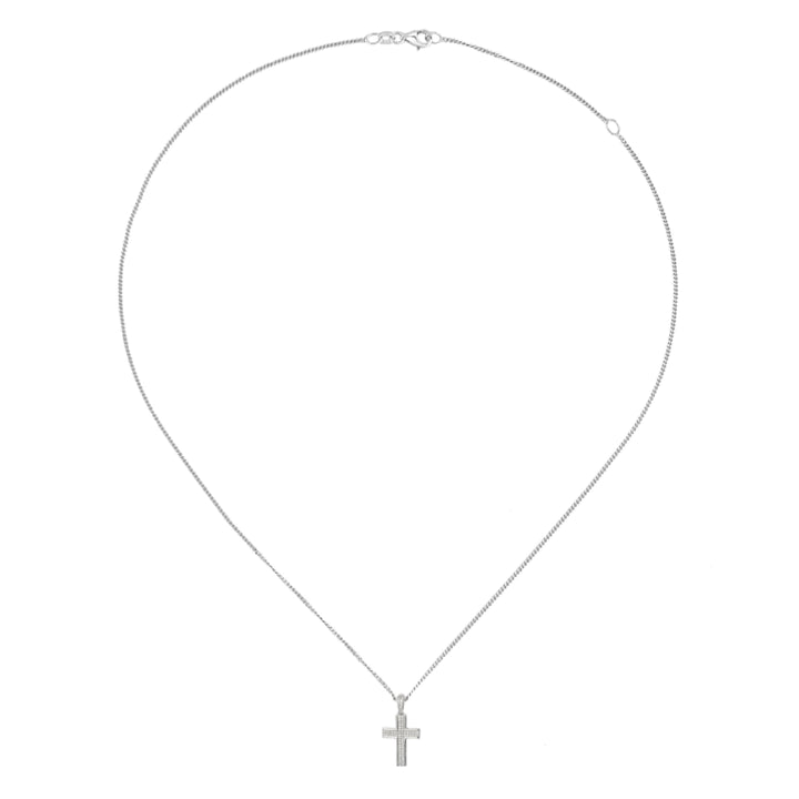 Amore Cubic Zirconia Cross Necklace - Michael Jones Jeweller