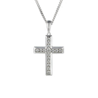 Amore CZ Cross Silver Pendant