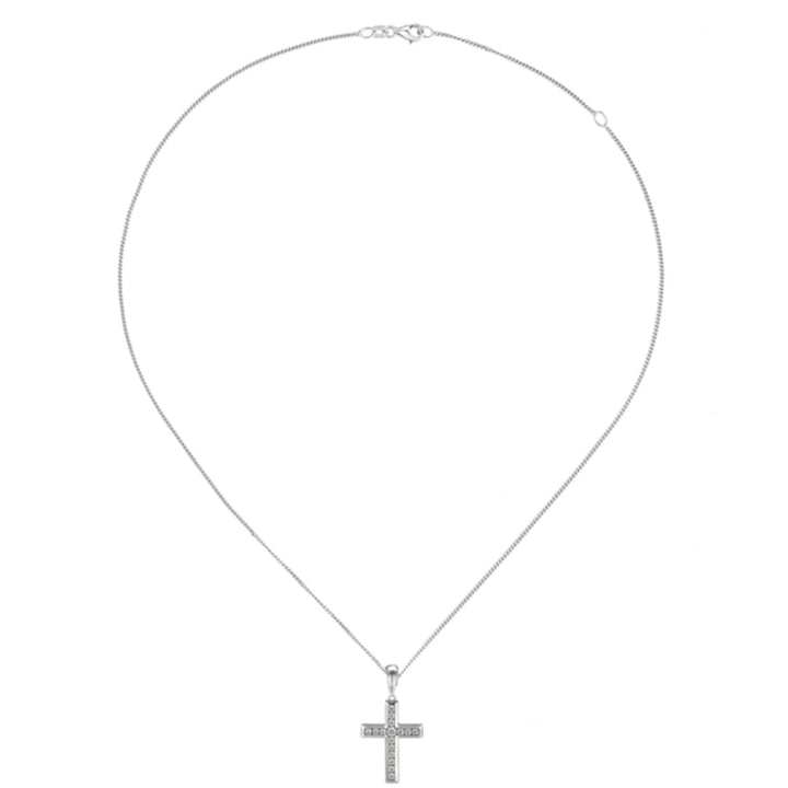 Amore CZ Cross Silver Pendant