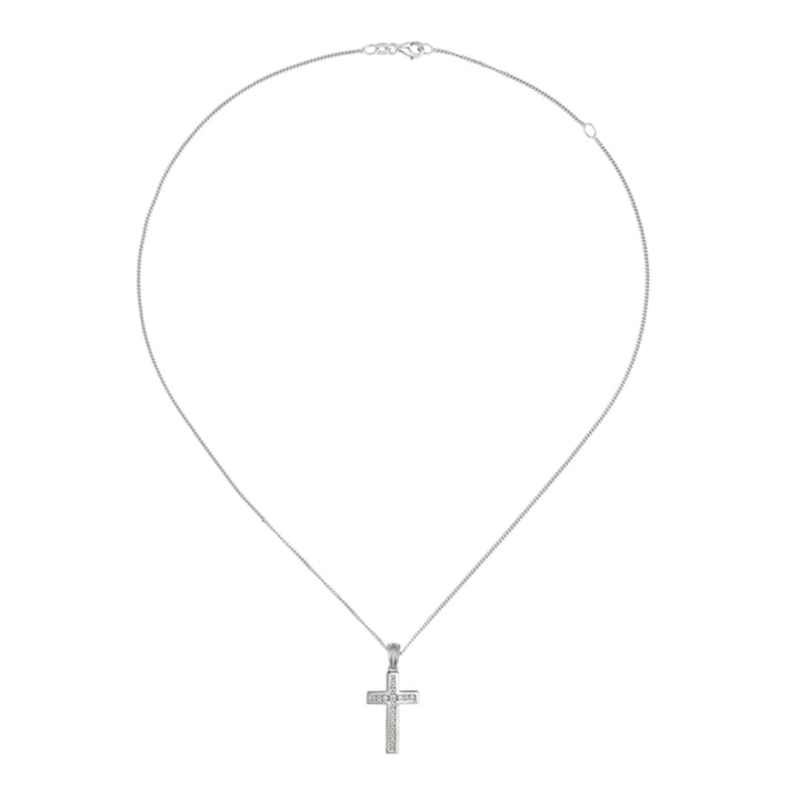Amore Blessed Cross Cubic Zirconia Silver Necklace - Michael Jones Jeweller