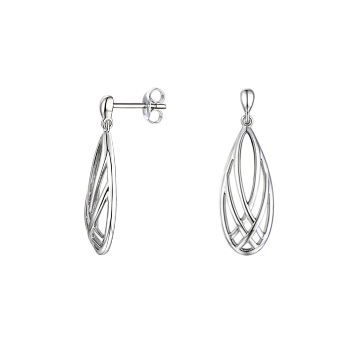 Amore Wonder Teardrop Silver Drop Earrings - Michael Jones Jeweller