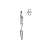 Amore Graduated Heart Silver Drop Earrings