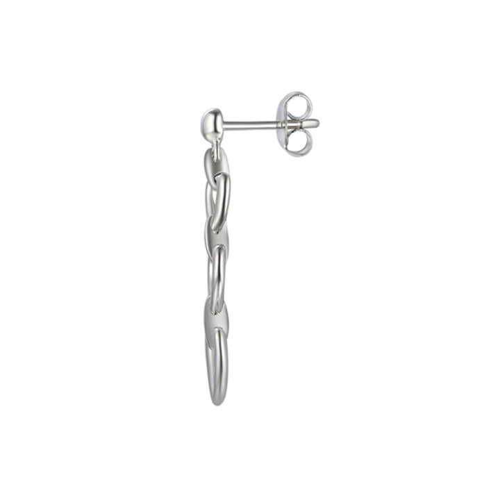 Amore Graduated Heart Silver Drop Earrings