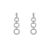 Amore Circque Open Circle Silver Drop Earrings - Michael Jones Jeweller