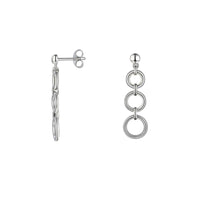 Amore Circque Open Circle Silver Drop Earrings - Michael Jones Jeweller