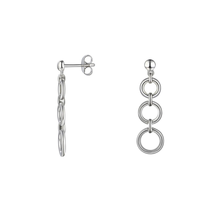 Amore Circque Open Circle Silver Drop Earrings - Michael Jones Jeweller