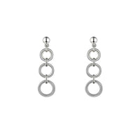 Amore Circque Open Circle Silver Drop Earrings