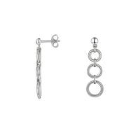 Amore Circque Open Circle Silver Drop Earrings - Michael Jones Jeweller