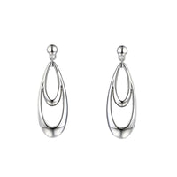 Amore Cascading Teardrop Silver Drop Earrings